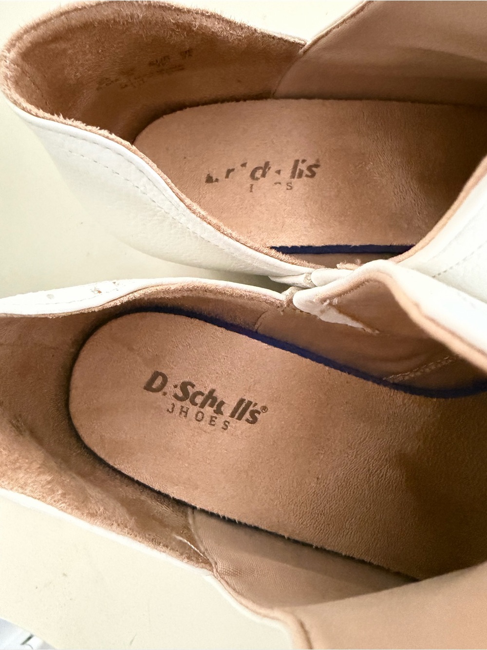 Dr. Scholl's White Cutout Ankle Booties with Stacked Brown Heel - Picture 3 of 4